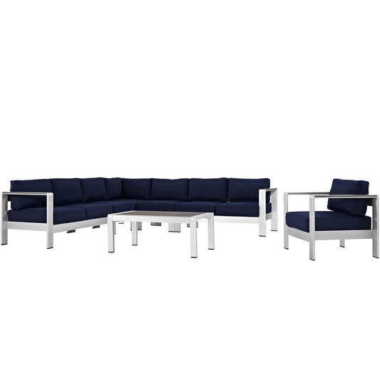 Modway - Shore 7 Piece Outdoor Patio Aluminum Sectional Sofa Set - EEI-2562