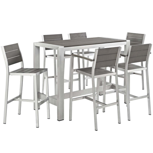 Modway - Shore 7 Piece Outdoor Patio Aluminum Dining Set - EEI-2587