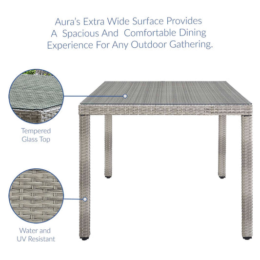 Modway - Aura 68" Outdoor Patio Wicker Rattan Dining Table - EEI-2921