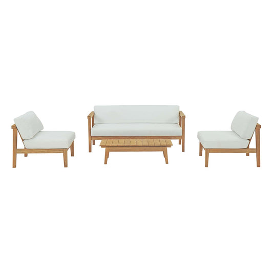 Modway - Bayport 4 Piece Outdoor Patio Teak Set - EEI-3107