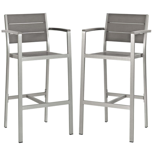 Modway - Shore Bar Stool Outdoor Patio Aluminum Set of 2 - EEI-3155