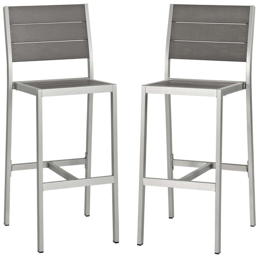 Modway - Shore Armless Bar Stool Outdoor Patio Aluminum Set of 2 - EEI-3156