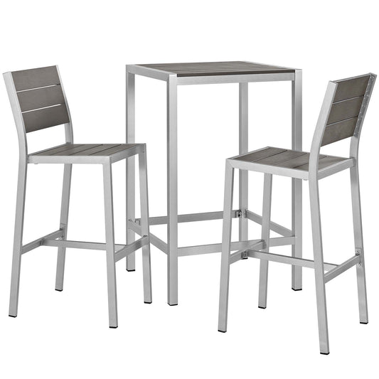 Modway - Shore 3 Piece Outdoor Patio Aluminum Pub Set - EEI-3158