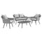 Modway - Endeavor 5 Piece Outdoor Patio Wicker Rattan Loveseat Armchair Coffee + Side Table Set - EEI-3178