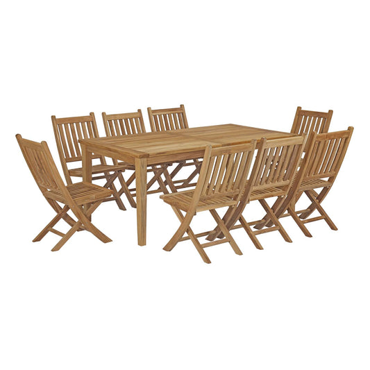 Modway - Marina 9 Piece Outdoor Patio Teak Dining Set - EEI-3204