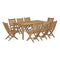Modway - Marina 9 Piece Outdoor Patio Teak Dining Set - EEI-3204