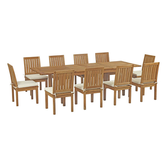 Modway - Marina 11 Piece Outdoor Patio Teak Dining Set - EEI-3282