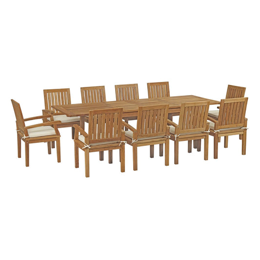 Modway - Marina 11 Piece Outdoor Patio Teak Dining Set - EEI-3283