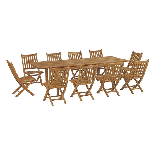 Modway - Marina 11 Piece Outdoor Patio Teak Dining Set - EEI-3284