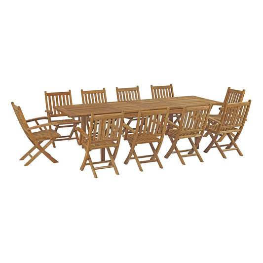 Modway - Marina 11 Piece Outdoor Patio Teak Dining Set - EEI-3285