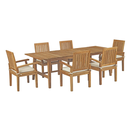 Modway - Marina 7 Piece Outdoor Patio Teak Dining Set - EEI-3308