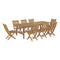 Modway - Marina 9 Piece Outdoor Patio Teak Dining Set - EEI-3313