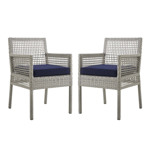 Modway - Aura Dining Armchair Outdoor Patio Wicker Rattan Set of 2 - EEI-3561