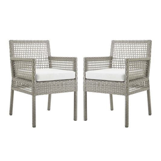 Modway - Aura Dining Armchair Outdoor Patio Wicker Rattan Set of 2 - EEI-3561