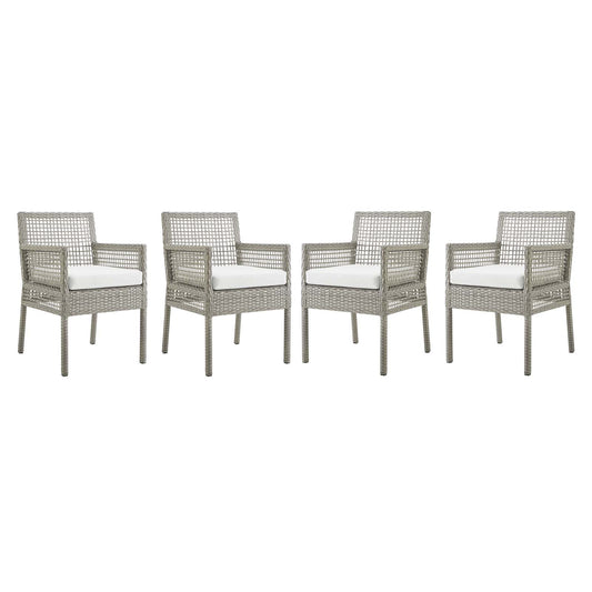 Modway - Aura Dining Armchair Outdoor Patio Wicker Rattan Set of 4 - EEI-3594