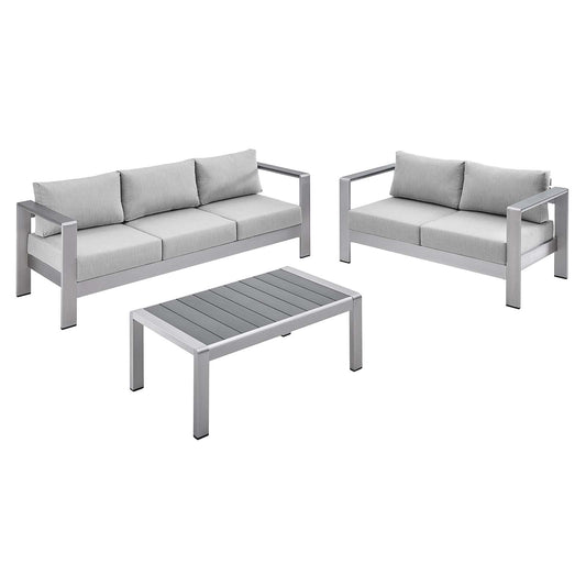 Modway - Shore Sunbrella® Fabric Outdoor Patio Aluminum 3 Piece Set - EEI-4313