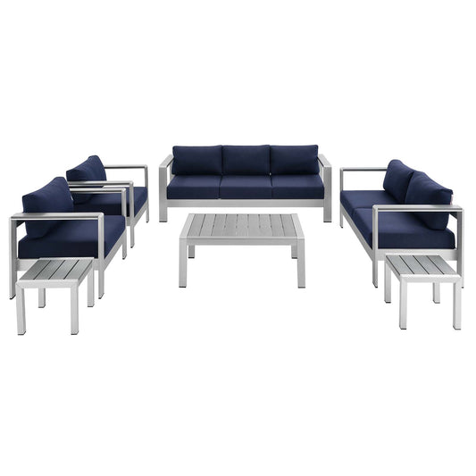 Modway - Shore Sunbrella® Fabric Outdoor Patio Aluminum 7 Piece Set - EEI-4322