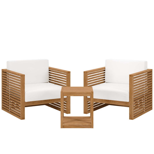 Modway - Carlsbad 3-Piece Teak Wood Outdoor Patio Outdoor Patio Set - EEI-5838