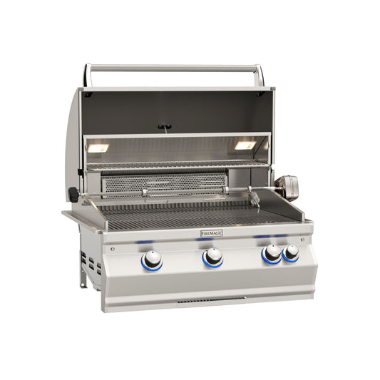 Fire Magic - Aurora A660i 30-Inch 3-Burner Built-In Natural Gas Grill with Rear Burner and Infrared Burner | A660I-8LAN
