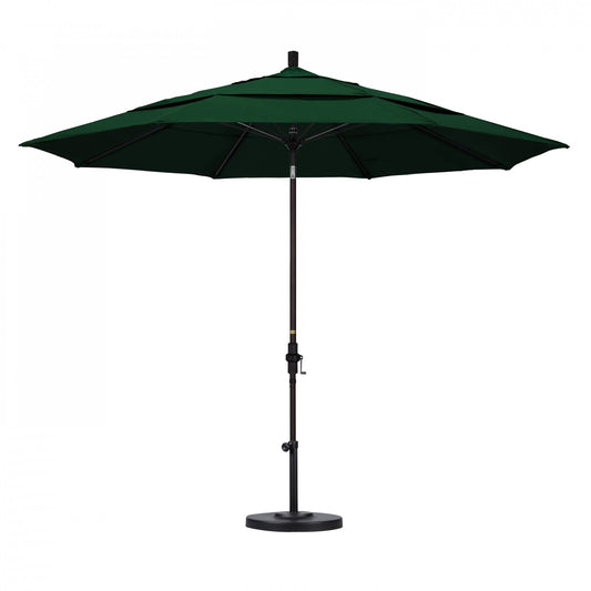 California Umbrella - 11' - Patio Umbrella Umbrella - Aluminum Pole - Forest Green - Sunbrella - GSCUF118117-5446-DWV