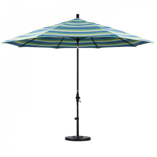 California Umbrella - 11' - Patio Umbrella Umbrella - Aluminum Pole - Seville Seaside - Sunbrella - GSCUF118117-5608-DWV