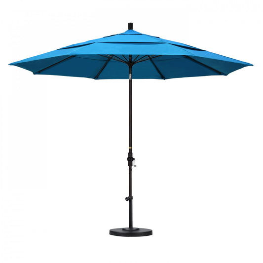 California Umbrella - 11' - Patio Umbrella Umbrella - Aluminum Pole - Canvas Cyan - Sunbrella - GSCUF118117-56105-DWV