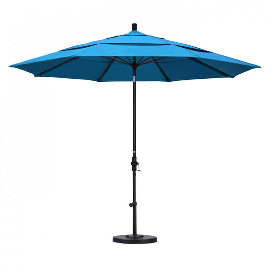 California Umbrella - 11' - Patio Umbrella Umbrella - Aluminum Pole - Canvas Cyan - Sunbrella - GSCUF118705-56105-DWV