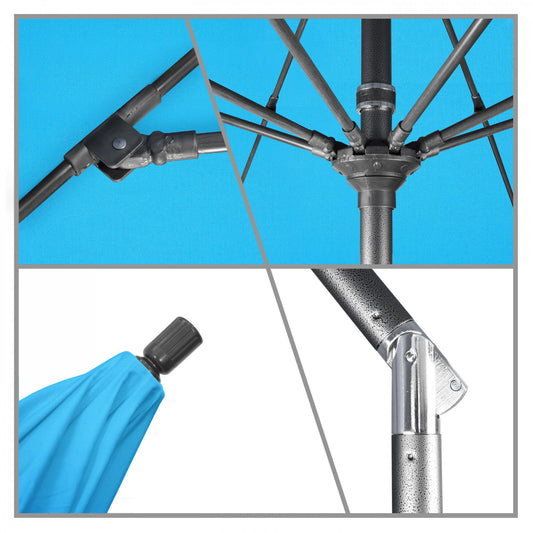 California Umbrella - 7.5' - Patio Umbrella Umbrella - Aluminum Pole - Canvas Cyan - Sunbrella - GSCUF758010-56105