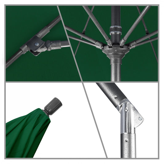 California Umbrella - 9' - Patio Umbrella Umbrella - Aluminum Pole - Forest Green - Sunbrella - GSCUF908010-5446