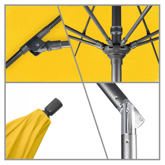California Umbrella - 9' - Patio Umbrella Umbrella - Aluminum Pole - Sunflower Yellow - Sunbrella - GSCUF908010-5457