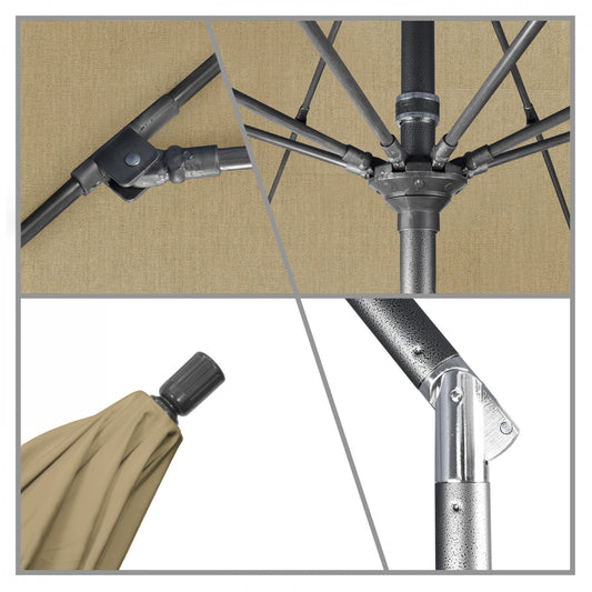 California Umbrella - 9' - Patio Umbrella Umbrella - Aluminum Pole - Heather Beige - Sunbrella - GSCUF908010-5476
