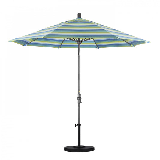 California Umbrella - 9' - Patio Umbrella Umbrella - Aluminum Pole - Seville Seaside - Sunbrella - GSCUF908010-5608