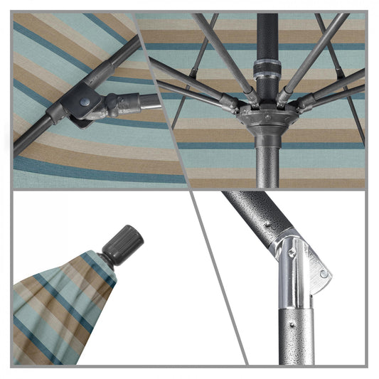 California Umbrella - 9' - Patio Umbrella Umbrella - Aluminum Pole - Gateway Mist - Sunbrella - GSCUF908010-58039