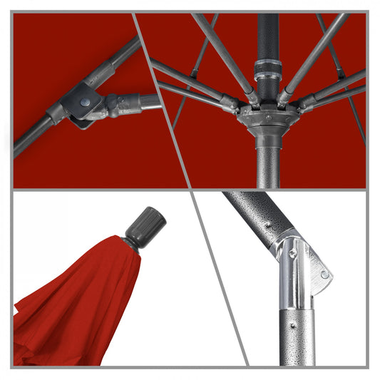 California Umbrella - 9' - Patio Umbrella Umbrella - Aluminum Pole - Red - Olefin - GSCUF908010-F13