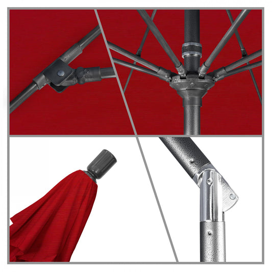 California Umbrella - 9' - Patio Umbrella Umbrella - Aluminum Pole - Red - Pacifica - GSCUF908010-SA03