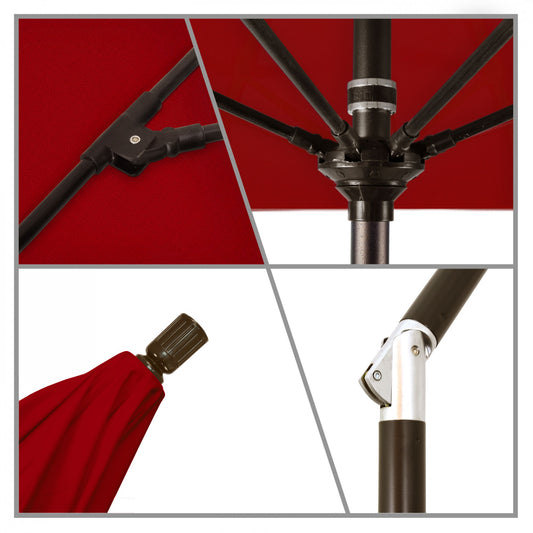 California Umbrella - 9' - Patio Umbrella Umbrella - Aluminum Pole - Jockey Red - Sunbrella - GSCUF908117-5403