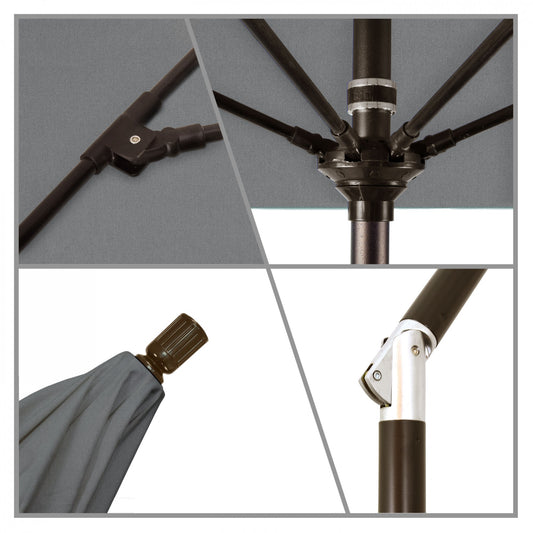 California Umbrella - 9' - Patio Umbrella Umbrella - Aluminum Pole - Charcoal - Sunbrella - GSCUF908117-54048