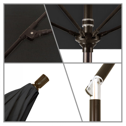California Umbrella - 9' - Patio Umbrella Umbrella - Aluminum Pole - Black - Sunbrella - GSCUF908117-5408