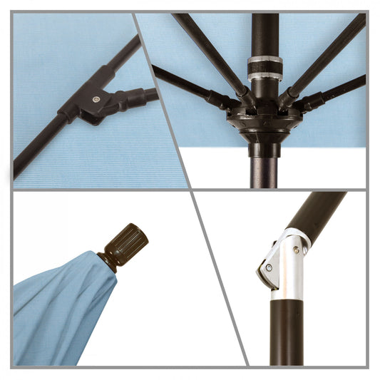 California Umbrella - 9' - Patio Umbrella Umbrella - Aluminum Pole - Air Blue - Sunbrella - GSCUF908117-5410