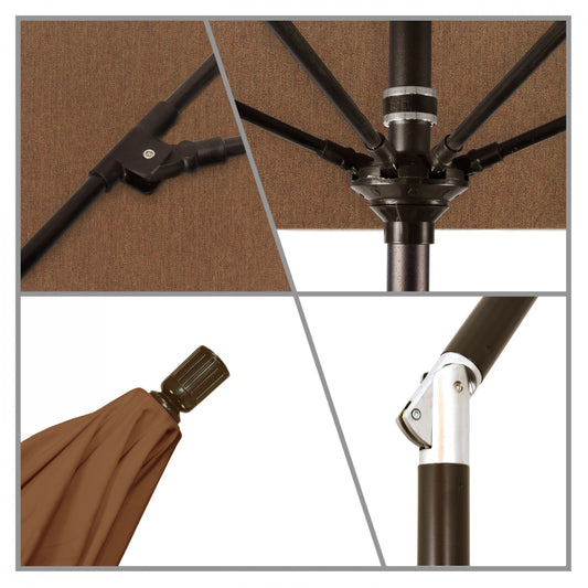 California Umbrella - 9' - Patio Umbrella Umbrella - Aluminum Pole - Teak - Sunbrella - GSCUF908117-5488