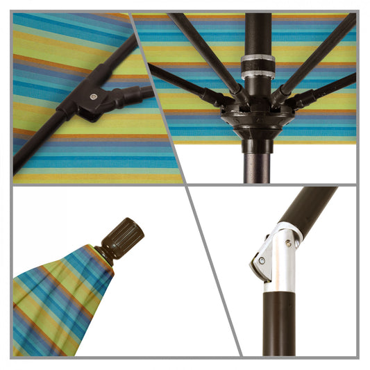 California Umbrella - 9' - Patio Umbrella Umbrella - Aluminum Pole - Astoria Lagoon - Sunbrella - GSCUF908117-56096