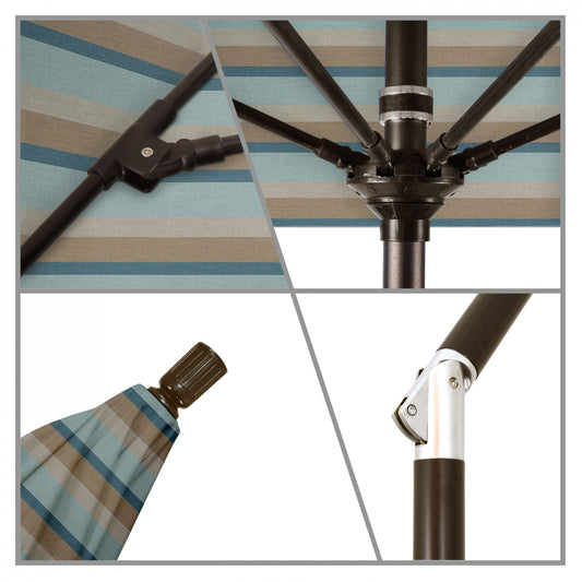 California Umbrella - 9' - Patio Umbrella Umbrella - Aluminum Pole - Gateway Mist - Sunbrella - GSCUF908117-58039