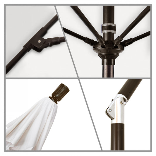 California Umbrella - 9' - Patio Umbrella Umbrella - Aluminum Pole - White - Olefin - GSCUF908117-F04