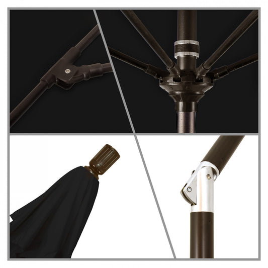 California Umbrella - 9' - Patio Umbrella Umbrella - Aluminum Pole - Black - Olefin - GSCUF908117-F32