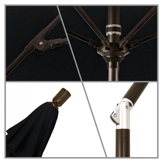 California Umbrella - 9' - Patio Umbrella Umbrella - Aluminum Pole - Black - Pacifica - GSCUF908117-SA08