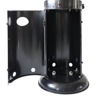 Round Commercial Glass Cylinder Patio Heater in Black with Black Tube | HLDS01-GCH-BLK