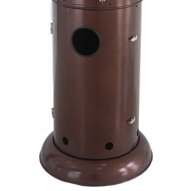 Round Commercial Glass Cylinder Patio Heater in Hammered Bronze with Clear Tube | HLDS01-GCH-BRZ