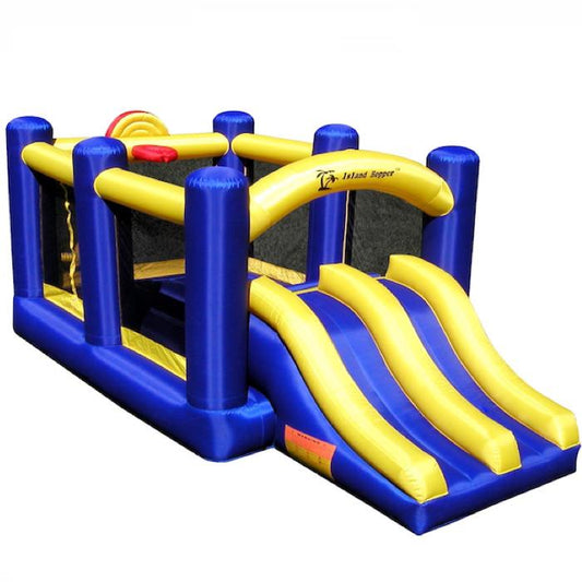 Island Hopper Bounce Houses - Racing Slide and Slam Recreational Bounce House 15'(L) X 8' (W) X 7'(H) - RACSLDSLM