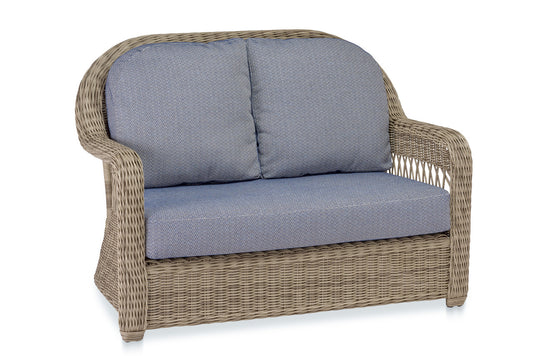 CO9 Design - Julia Vinyl Wicker Loveseat with Sky or Dune Cushion
