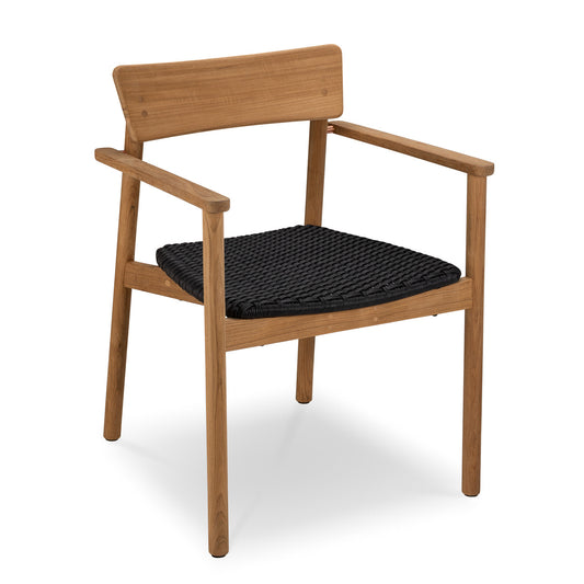 CO9 Design Katonah Dining Arm Chair w/ Wicker Seat - Stackable - Set of 2 | KA15-2